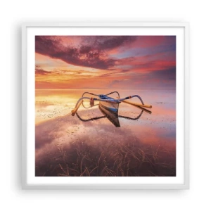 Poster in einem weißen Rahmen - Die Ruhe eines tropischen Abends - 60x60 cm