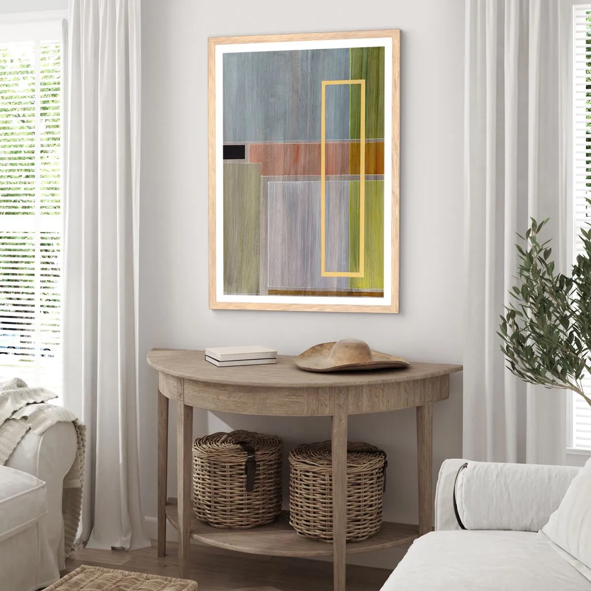 Poster in einem Rahmen aus heller Eiche - Einfach und ruhig - 50x70 cm
