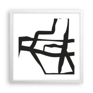 Poster in einem weißen Rahmen - Schwarz-Weiß-Design - 40x40 cm