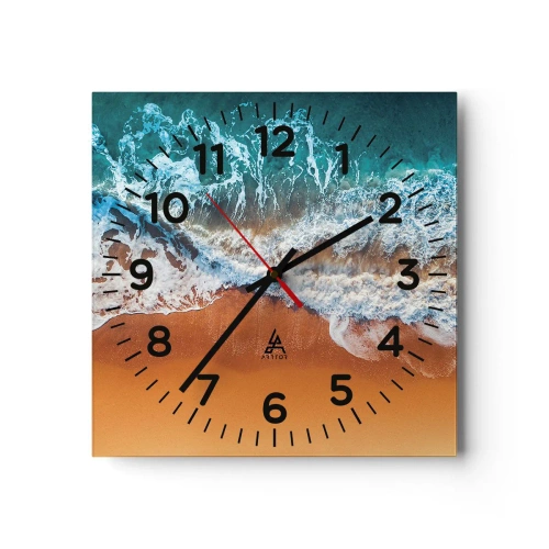 Wanduhr - Glasuhr - Immer Hand in Hand - 30x30 cm