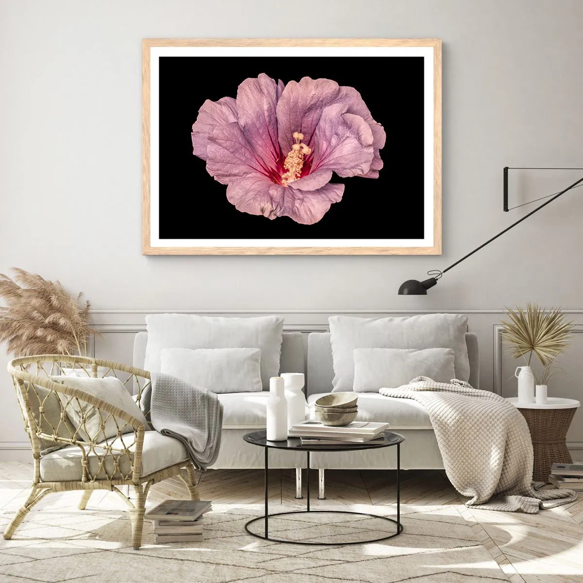 Poster in einem Rahmen aus heller Eiche - Direkt ins Herz - 50x40 cm