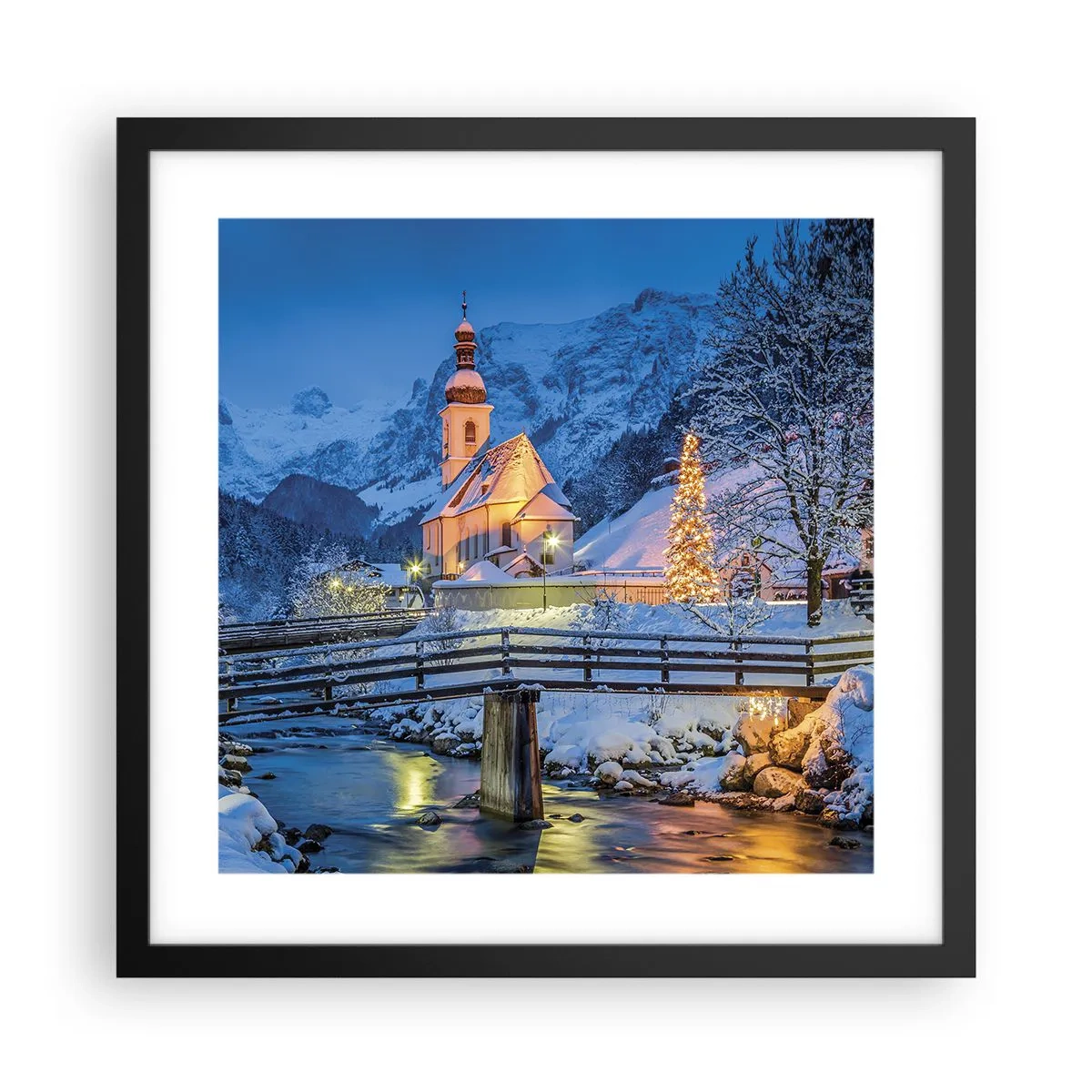 Poster in einem schwarzem Rahmen - Weihnachtsgeist - 40x40 cm