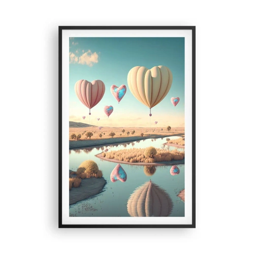 Poster in einem schwarzem Rahmen - Dank Liebe steigt man auf - 61x91 cm
