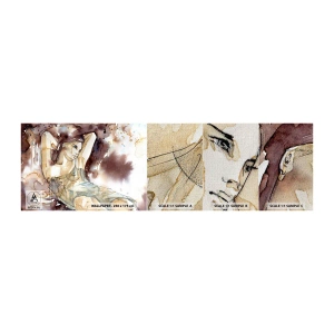 Fototapeten Muster Premium Canvas - In lila Stimmung - Abstraktion, Frau, Körper - 100x30 cm