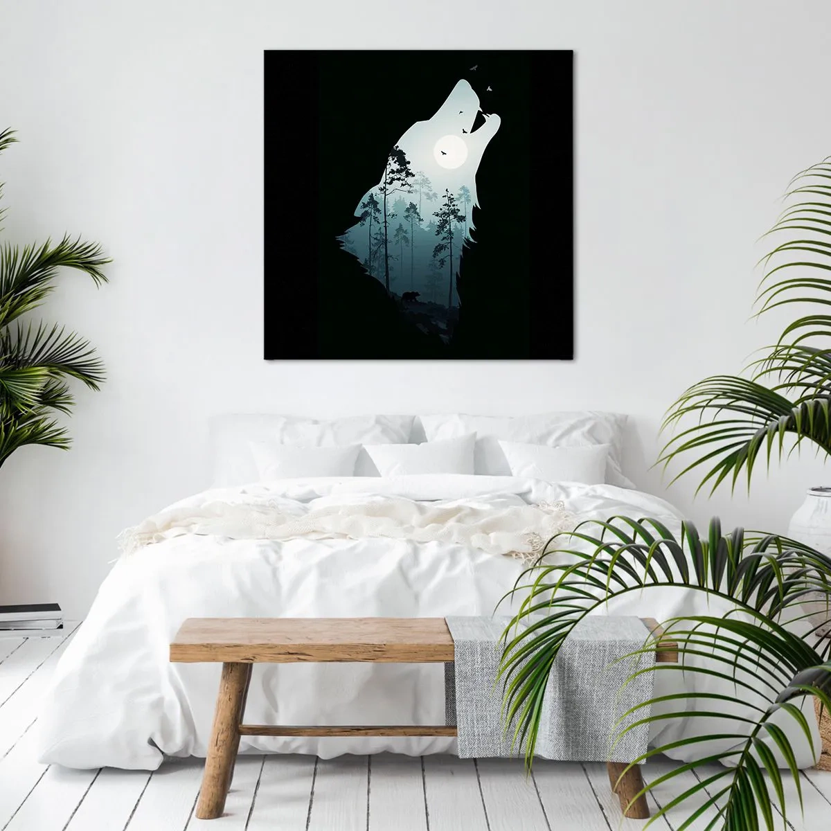 Bild auf Leinwand - Leinwandbild - Die Stimme der Waldnacht - 60x60 cm