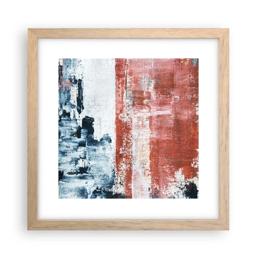 Poster in einem Rahmen aus heller Eiche - Fünfzig-Fünfzig abstrakt - 30x30 cm