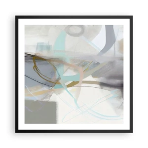 Poster in einem schwarzem Rahmen - Neblige Abstraktion - 60x60 cm