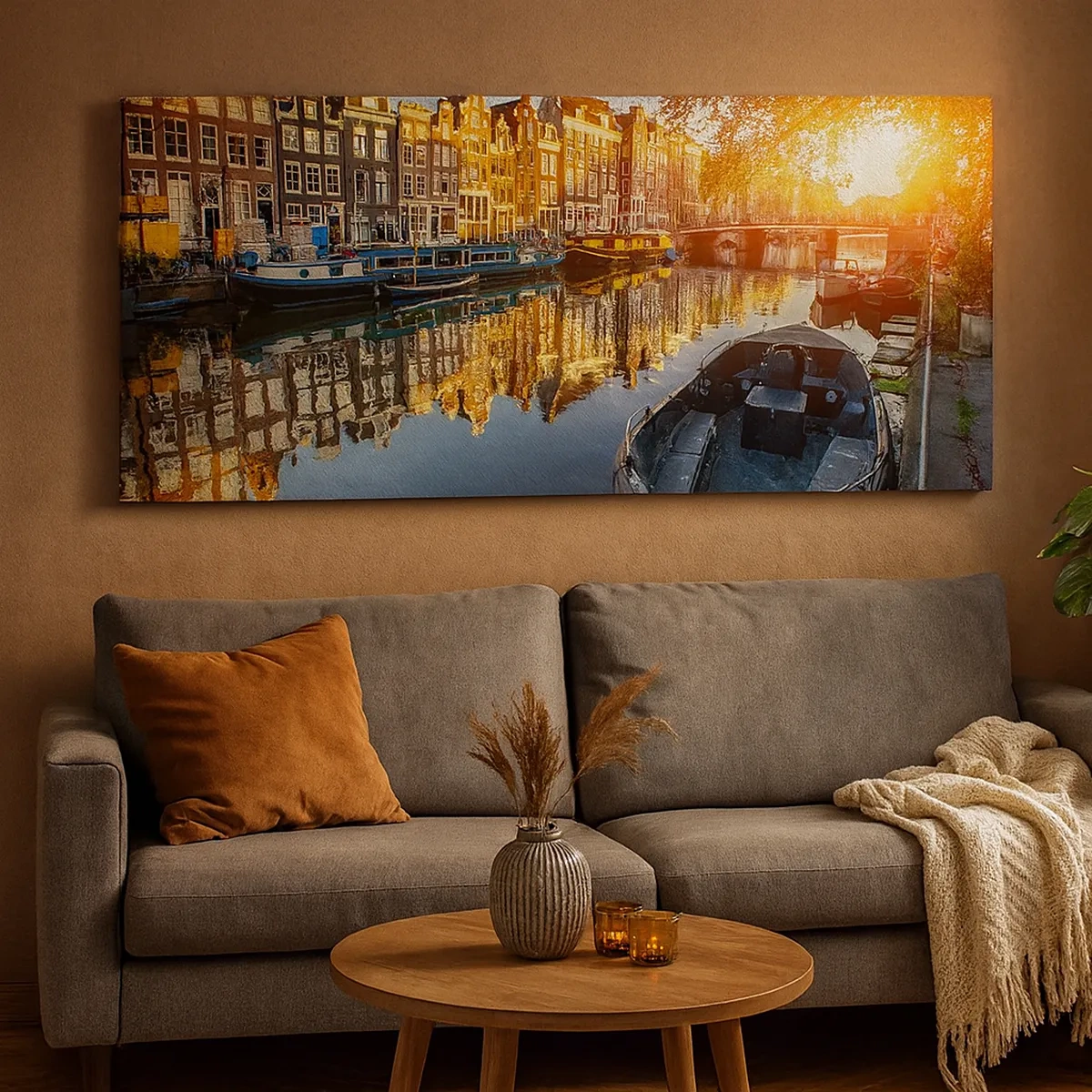 Bild auf Leinwand - Leinwandbild - Morgen in Amsterdam - 30x30 cm