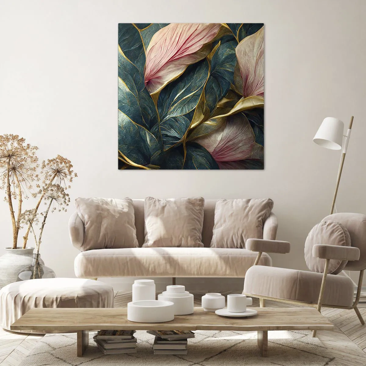 Bild auf Leinwand - Leinwandbild - Natürliche Eleganz und Stil - 50x50 cm