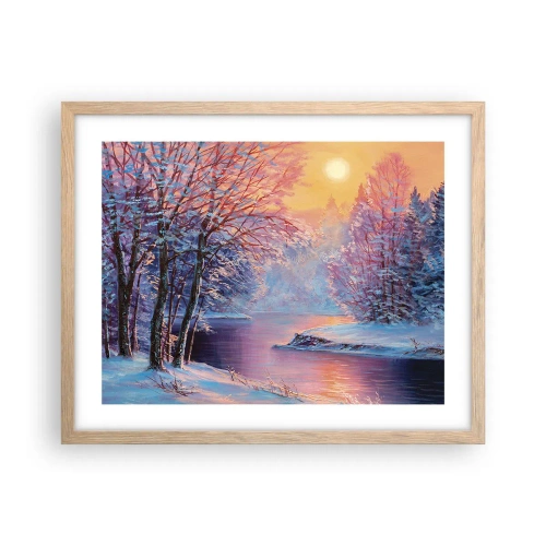 Poster in einem Rahmen aus heller Eiche - Die Farben des Winters - 50x40 cm
