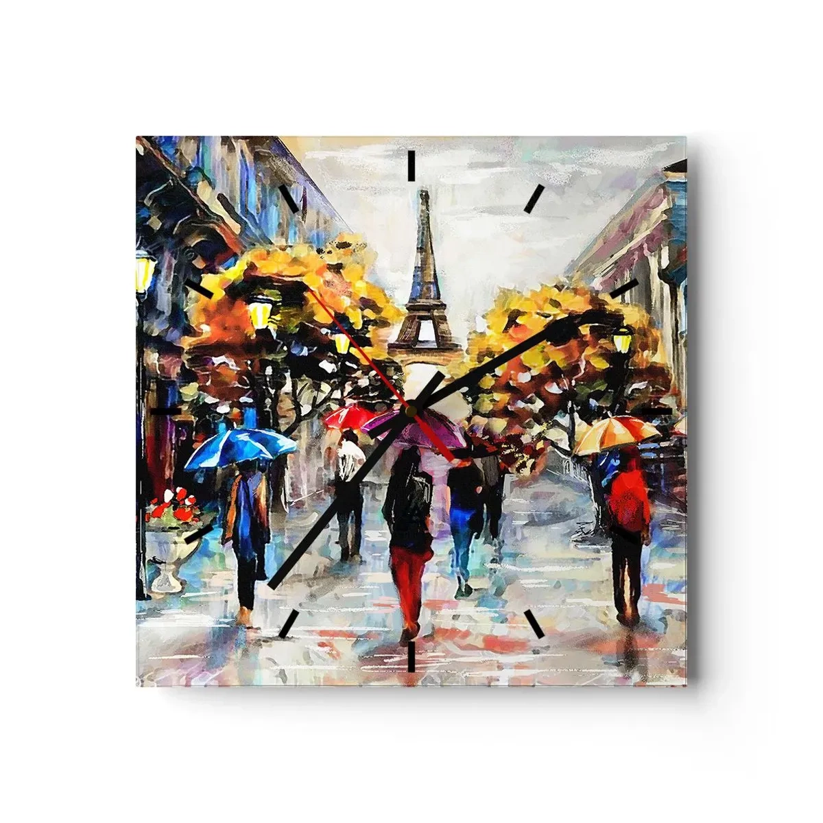 Wanduhr - Glasuhr - Besonders schön im Herbst - 40x40 cm