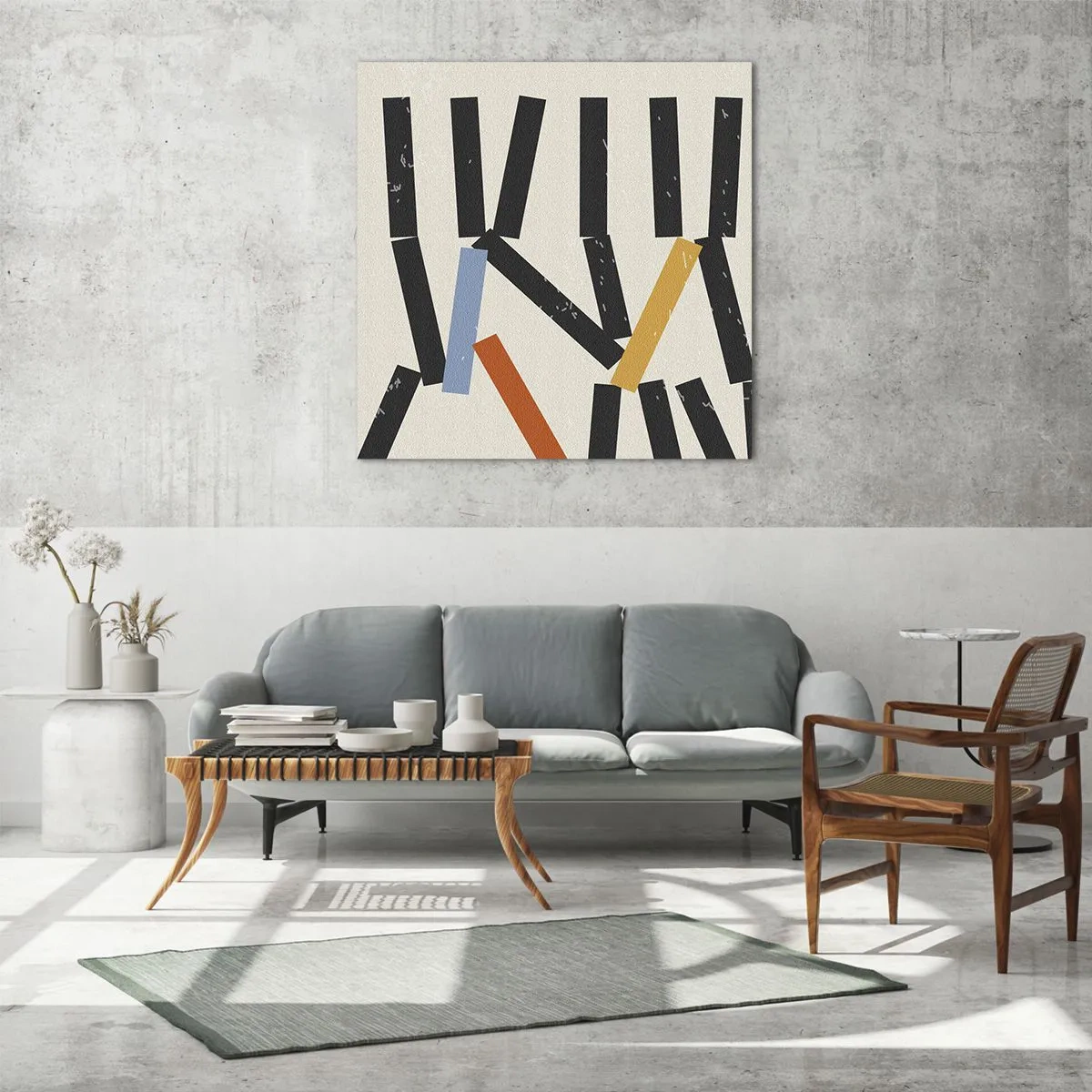 Glasbild - Bild auf glas - Domino – Komposition - 30x30 cm