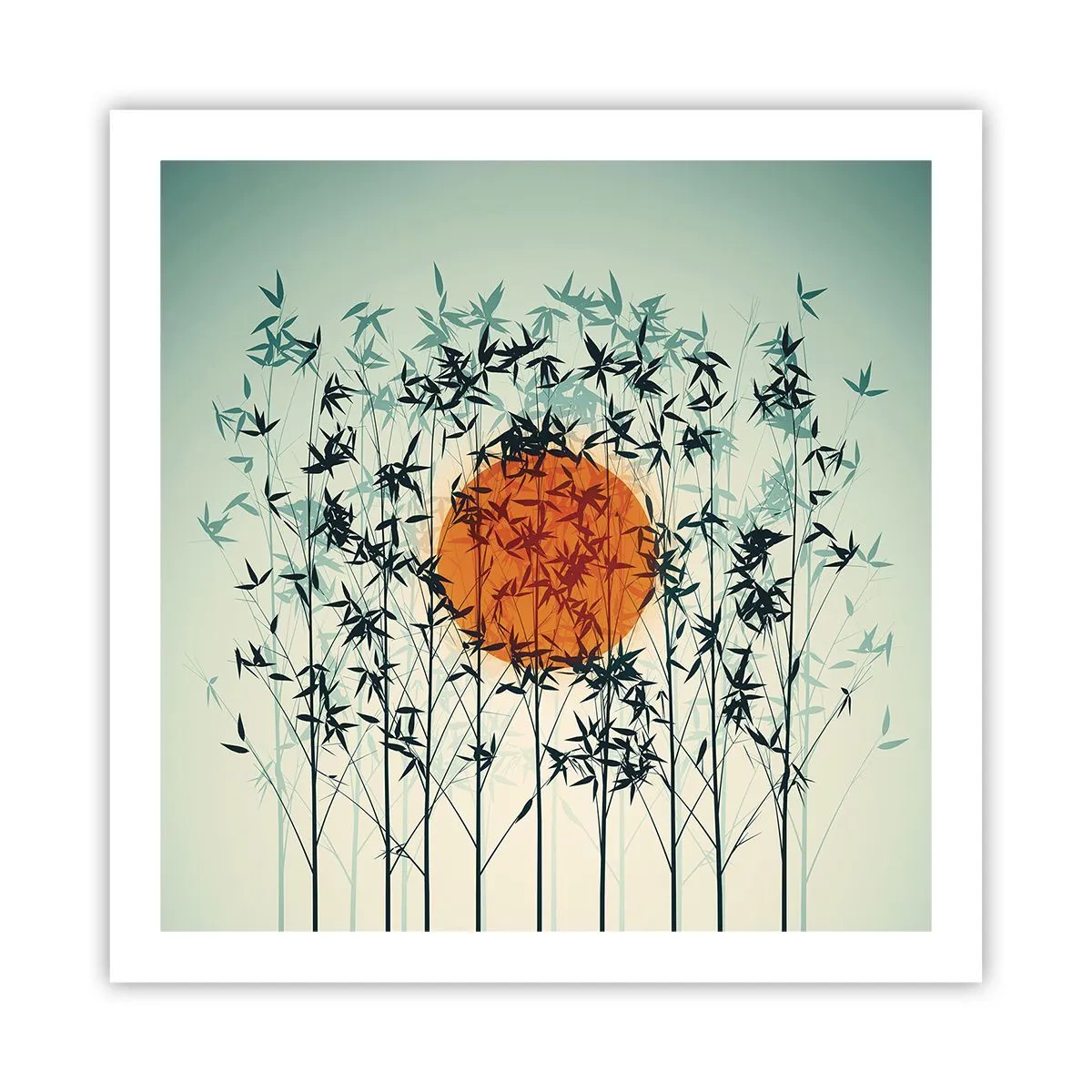 Poster - Japanische Sonne - 60x60 cm