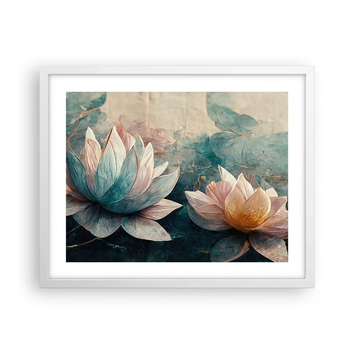 Poster in einem weißen Rahmen - Seesterne - 50x40 cm