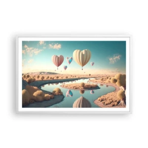 Poster in einem weißen Rahmen - Dank Liebe steigt man auf - 91x61 cm