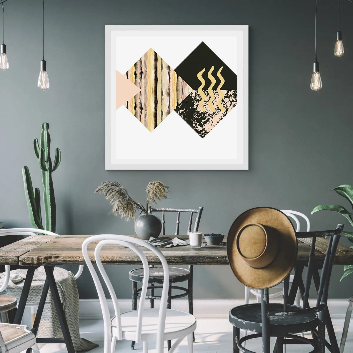 Poster in einem weißen Rahmen - Es ist nicht so einfach - 50x50 cm