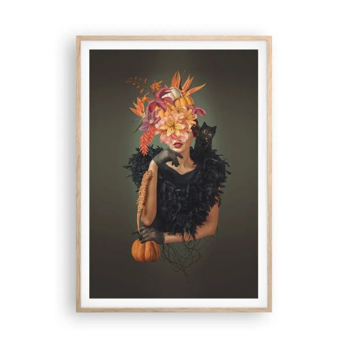 Poster in einem Rahmen aus heller Eiche - Der Zauber einer Hexe - 70x100 cm
