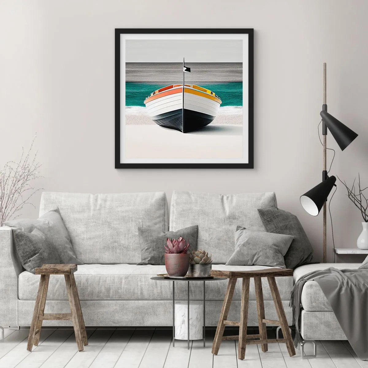 Poster in einem schwarzem Rahmen - An seinem Platz - 50x50 cm