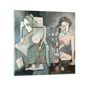 Glasbild - Bild auf glas - Mosaik aus Geist und Materie - 50x50 cm