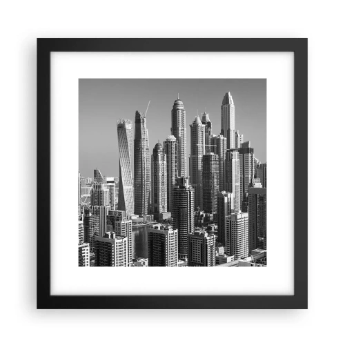 Poster in einem schwarzem Rahmen - Stadt in der Wüste - 30x30 cm