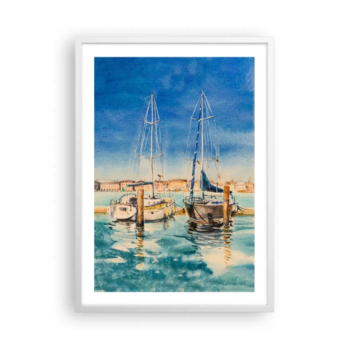 Poster in einem weißen Rahmen - Sonnige Lagune - 50x70 cm