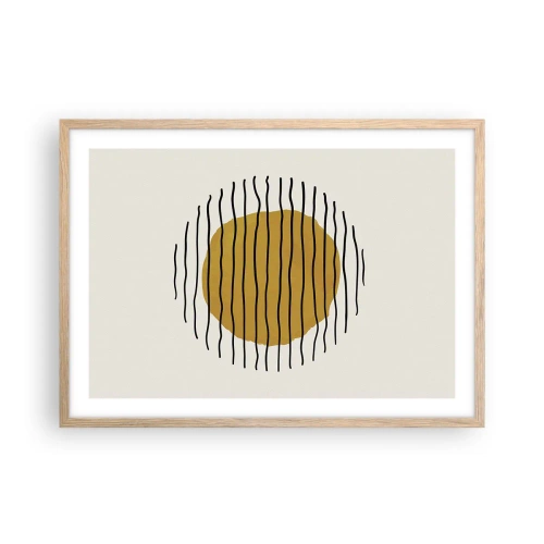 Poster in einem Rahmen aus heller Eiche - Abstraktion, die vor Hitze zittert - 70x50 cm