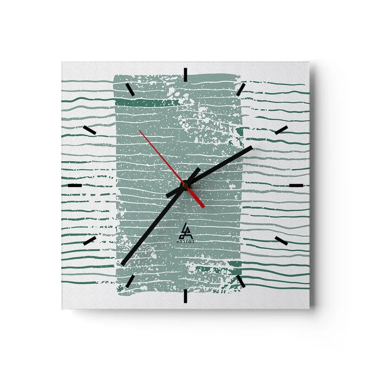 Wanduhr - Glasuhr - Marine Abstraktion - 40x40 cm