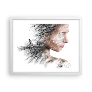 Poster in einem weißen Rahmen - Der Geist des Waldes - 50x40 cm