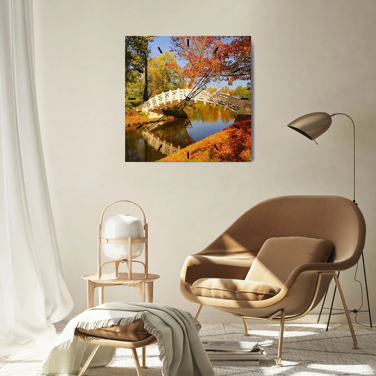 Wanduhr - Glasuhr - Auf der weißen Seufzerbrücke - 40x40 cm