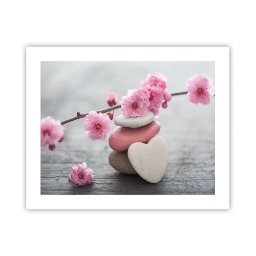 Poster - Glückseligkeit mit einer Kirschblüte - 50x40 cm