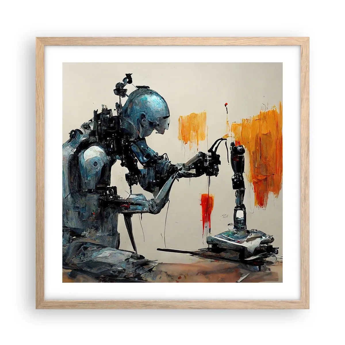 Poster in einem Rahmen aus heller Eiche - Schon morgen… - 50x50 cm