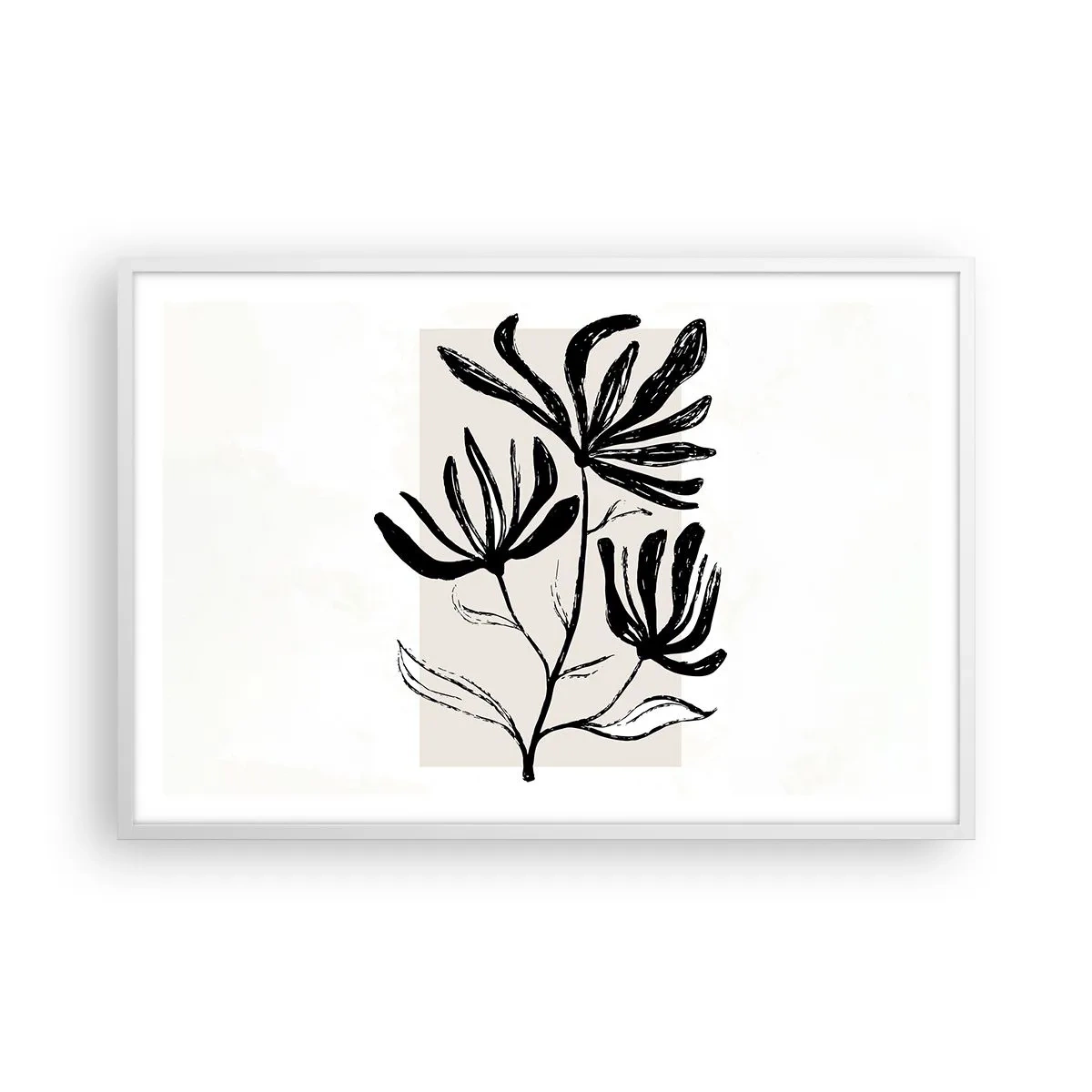 Poster in einem weißen Rahmen - Skizze für das Herbarium - 91x61 cm