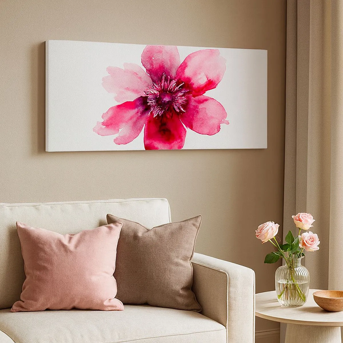 Bild auf Leinwand - Leinwandbild - Ein nach Karmin duftender Kuss - 100x40 cm