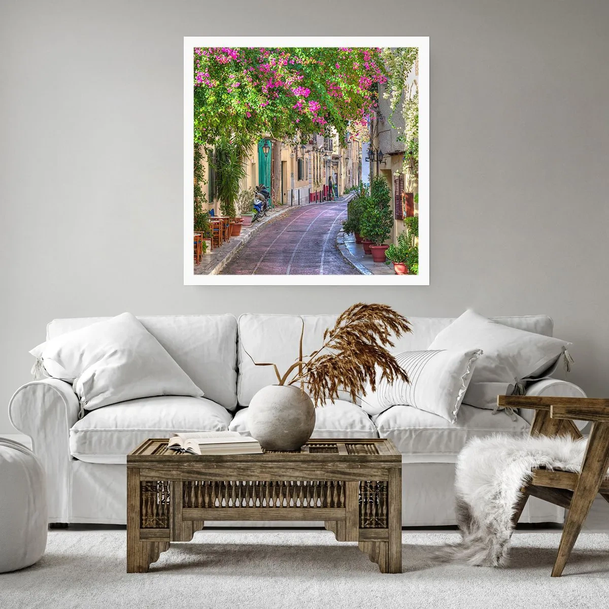 Poster - Blühende Gasse - 50x50 cm