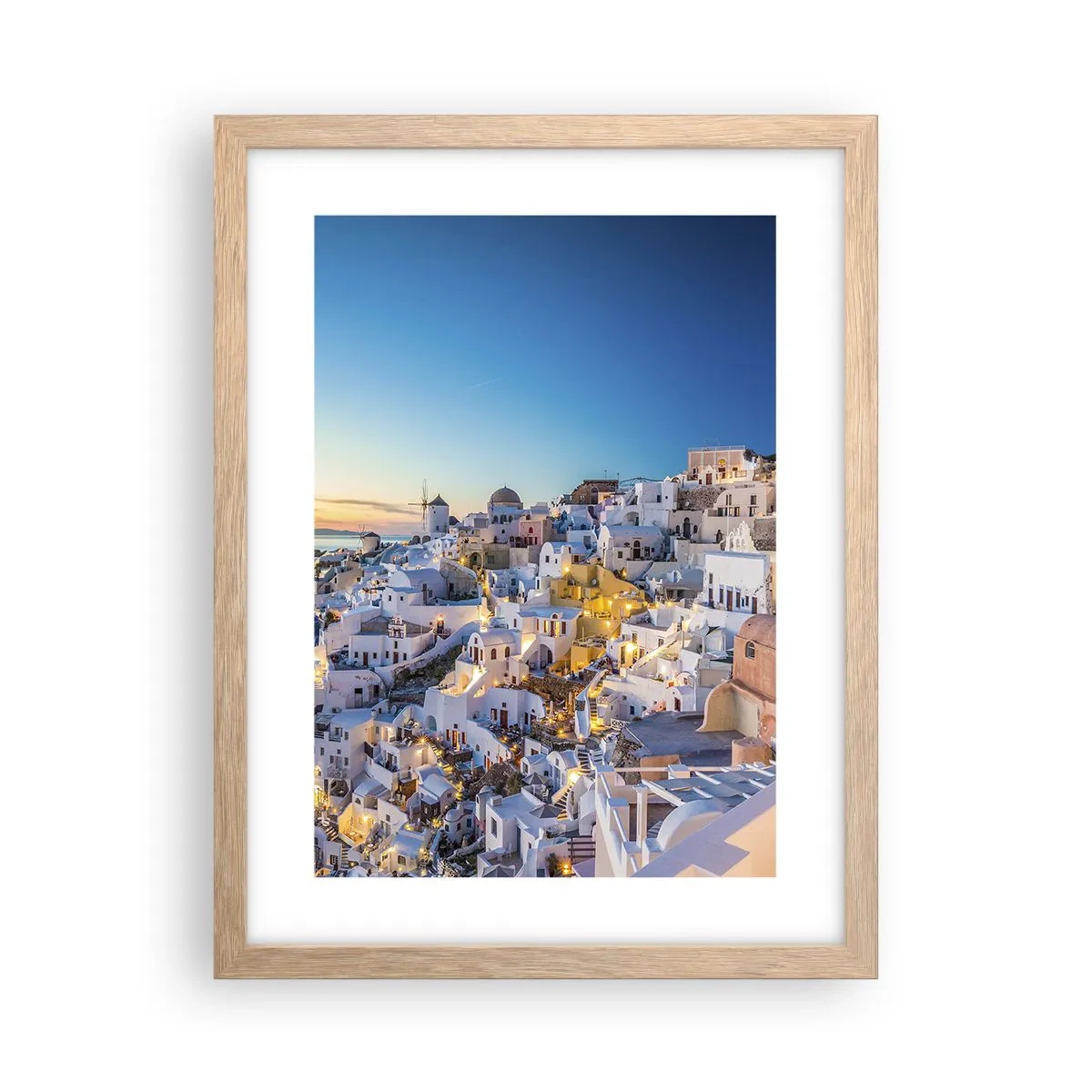 Poster in einem Rahmen aus heller Eiche - Die Essenz des Griechischen - 30x40 cm