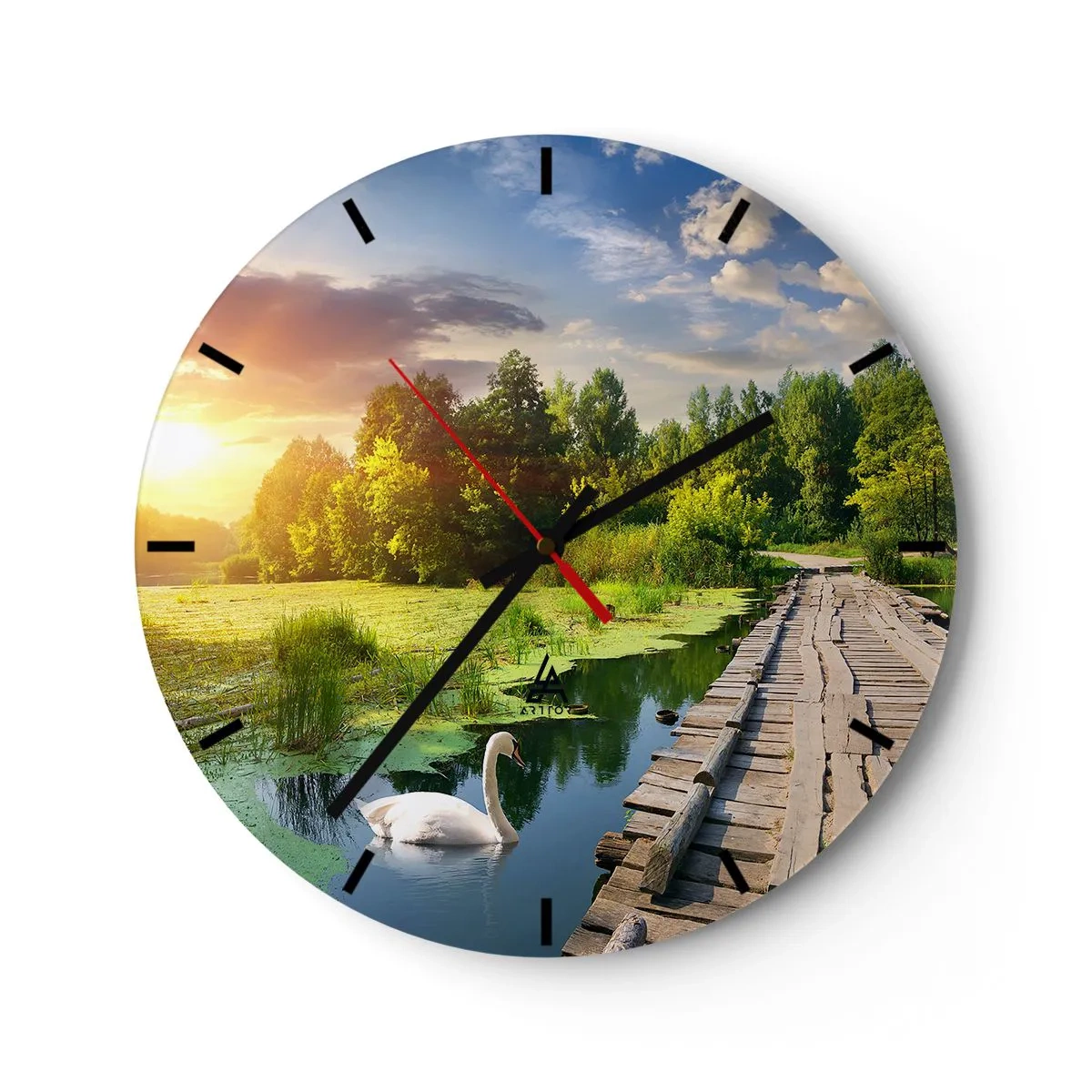 Wanduhr - Glasuhr - Sommer, Sommer überall - 40x40 cm