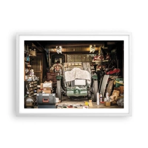 Poster in einem weißen Rahmen - Zurück in die Vergangenheit - 70x50 cm