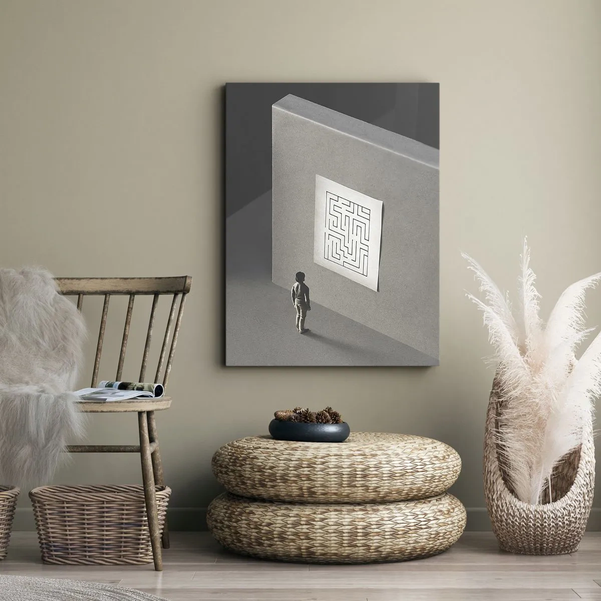 Bild auf Leinwand - Leinwandbild - Aber wo bin ich? - 65x120 cm