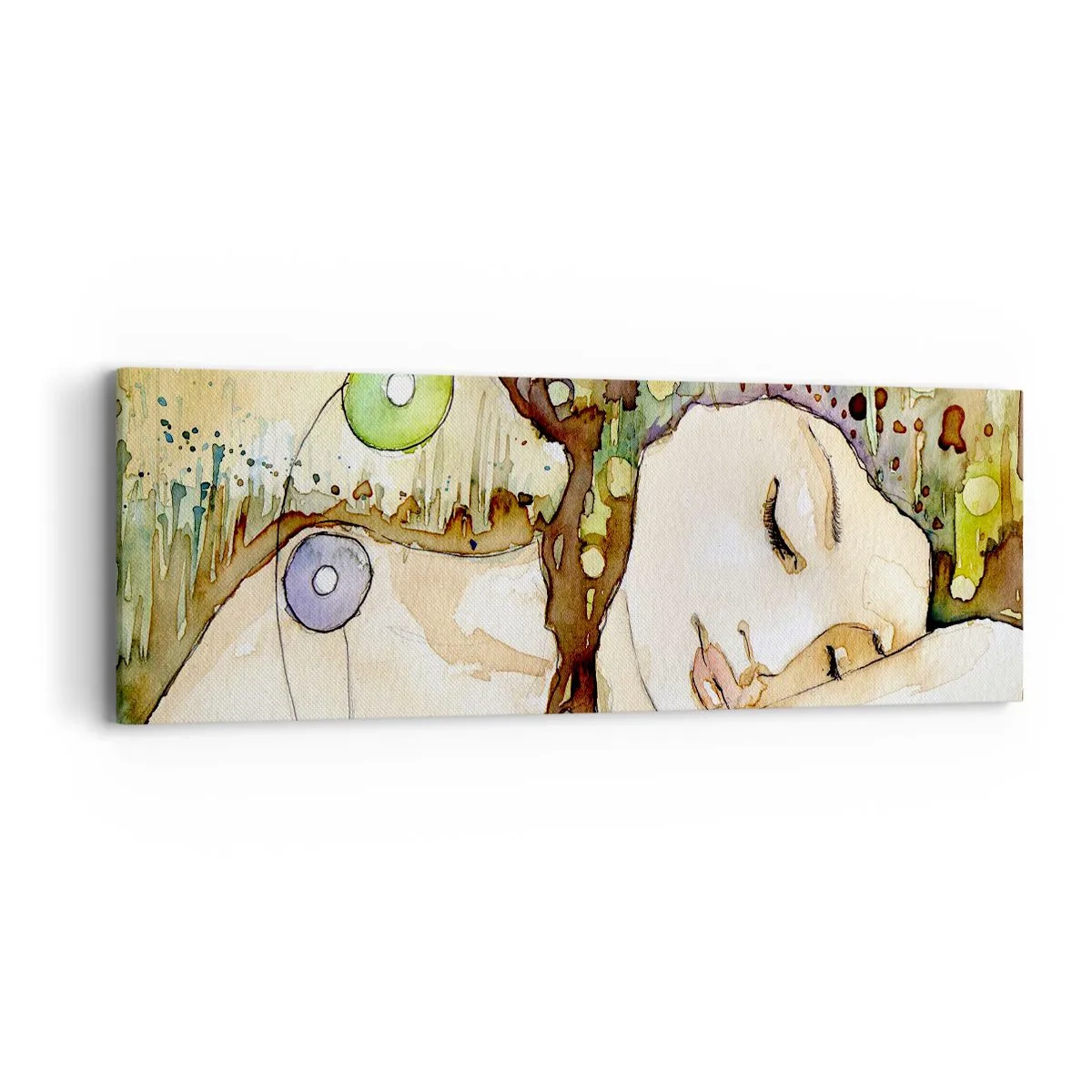 Bild auf Leinwand - Leinwandbild - Ein smaragd-violetter Traum - 90x30 cm