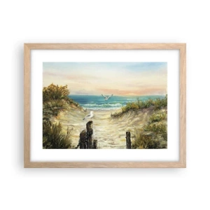 Poster in einem Rahmen aus heller Eiche - Windlose Abgeschiedenheit - 40x30 cm