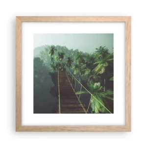 Poster in einem Rahmen aus heller Eiche - Über der Brandung des Grüns - 30x30 cm