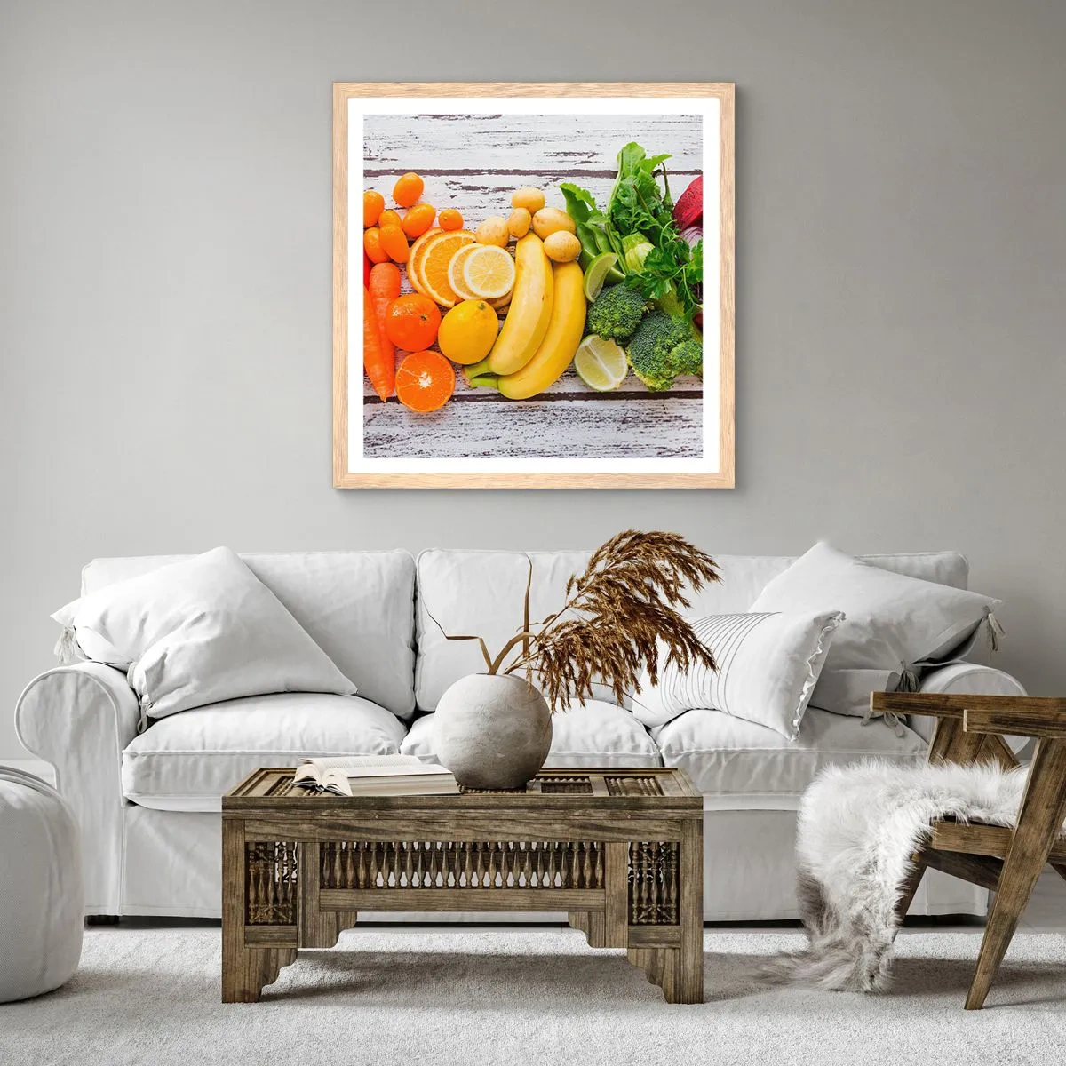 Poster in einem Rahmen aus heller Eiche - Es ist nicht genug? - 40x40 cm