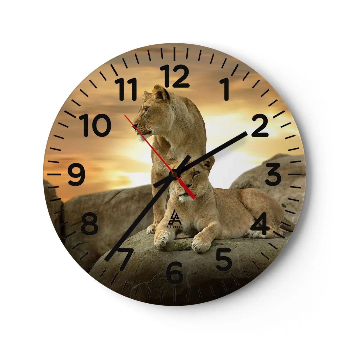 Wanduhr - Glasuhr - Königliche Majestät - 30x30 cm