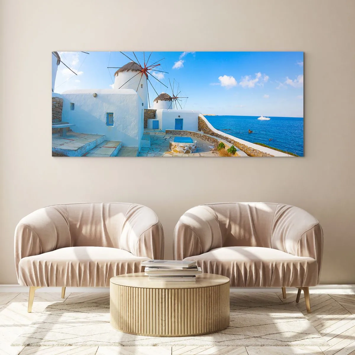 Glasbild - Bild auf glas - Der blaue Wind vom Meer - 90x30 cm