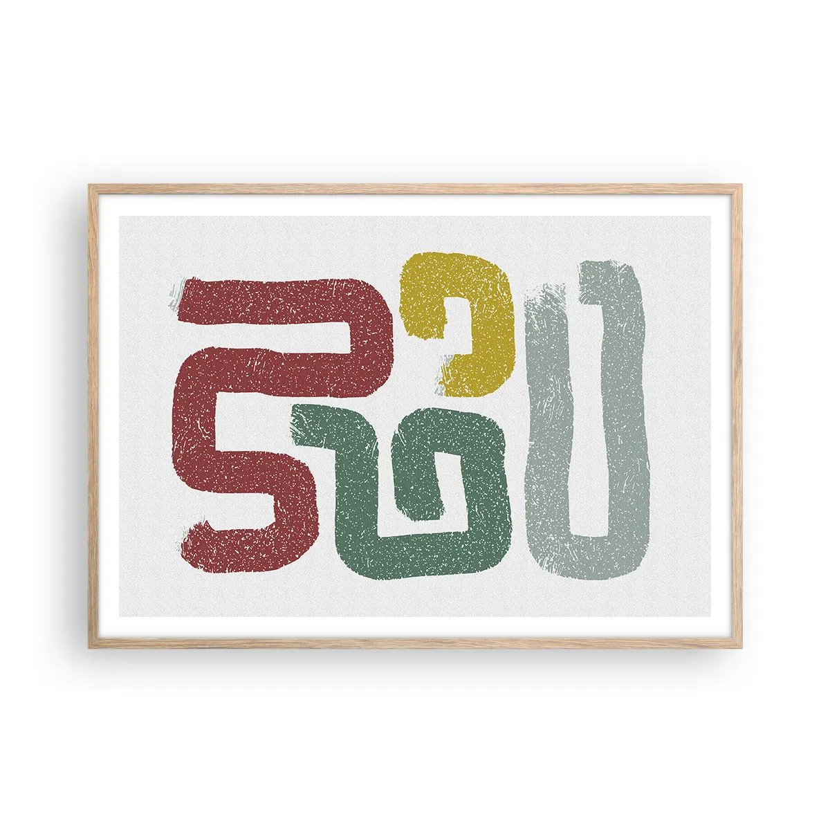 Poster in einem Rahmen aus heller Eiche - In einer unbekannten Sprache - 100x70 cm