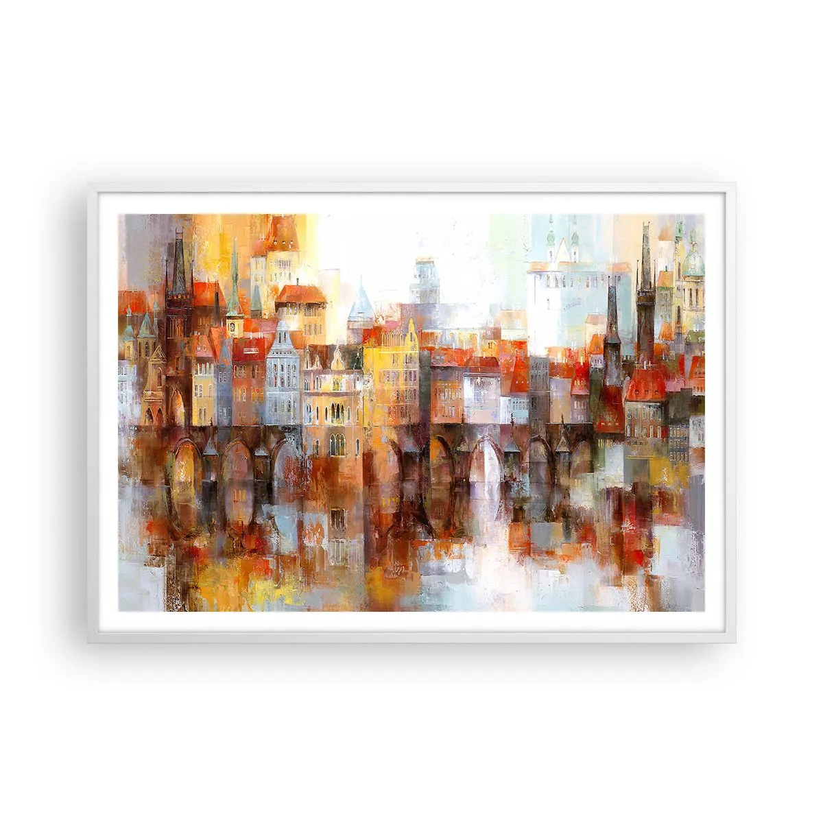 Poster in einem weißen Rahmen - Schön ist es auch unter der Brücke - 100x70 cm