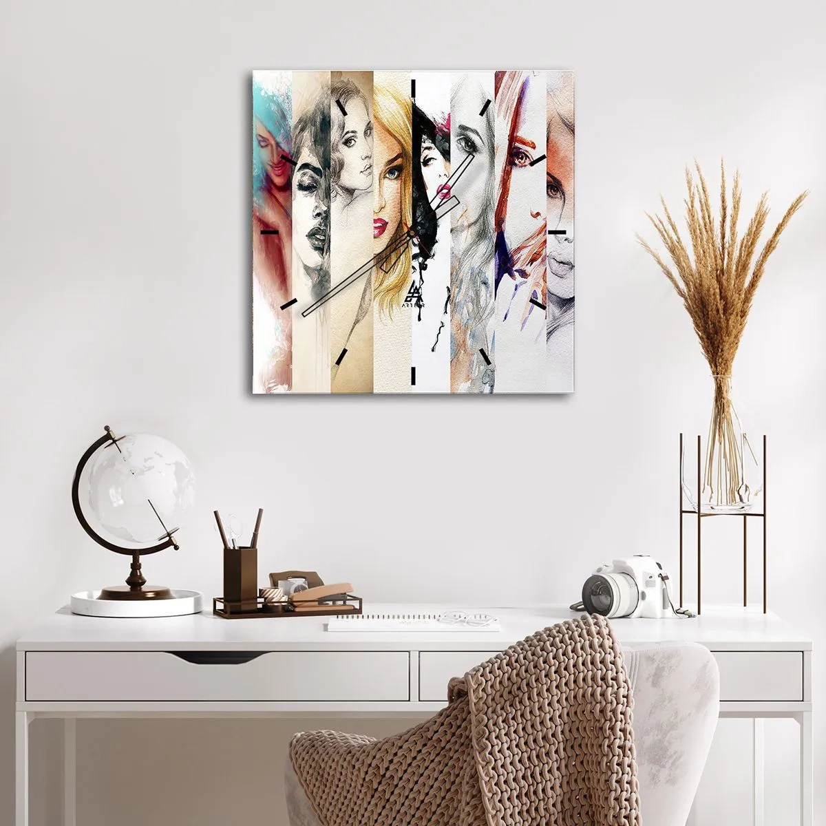 Wanduhr - Glasuhr - Und es ist immer DU - 30x30 cm