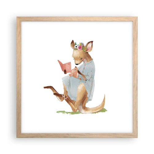 Poster in einem Rahmen aus heller Eiche - Lies mir vor Mama - 40x40 cm