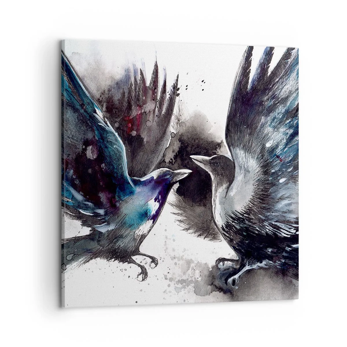 Bild auf Leinwand - Leinwandbild - Rabe zum Raben ... - 50x50 cm