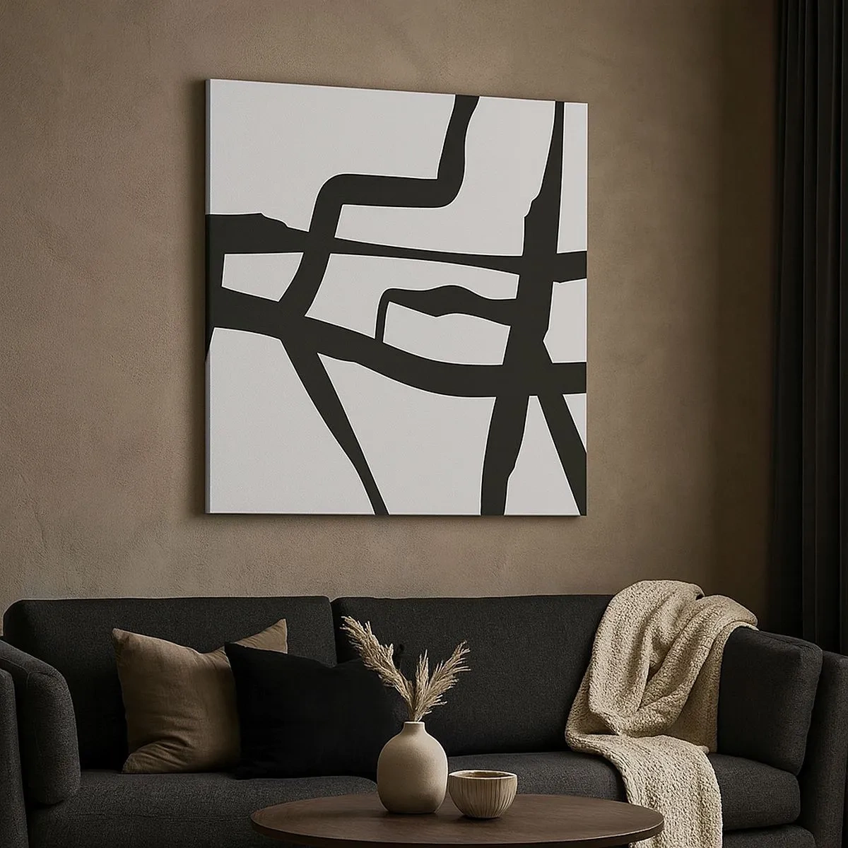 Bild auf Leinwand - Leinwandbild - Schwarz-Weiß-Design - 30x30 cm